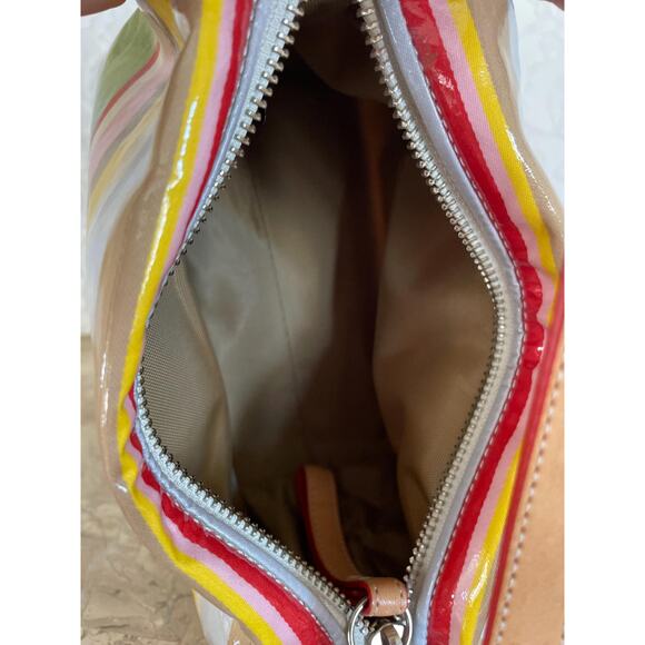 Vtg COACH striped multicolored coated fabric Y2K Demi mini bag - Picture 7 of 11